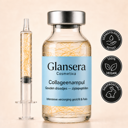 Collageenampul met gouden draadjes van Glansera