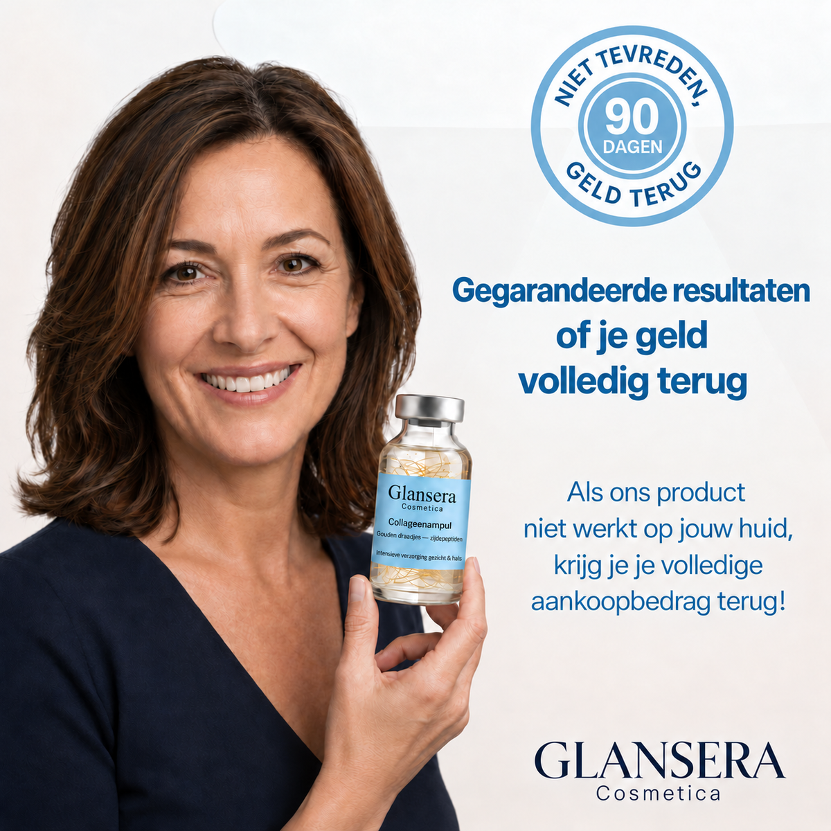 Collageenampul met gouden draadjes van Glansera