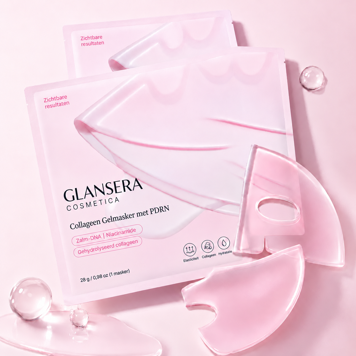 Collageen gelmaskers met zalm-PDRN van Glansera