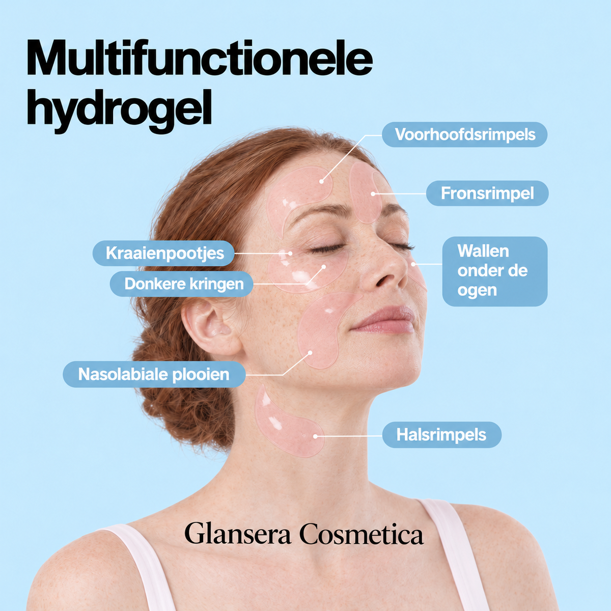 Multifunctionele hydrogel: zones van het gezicht