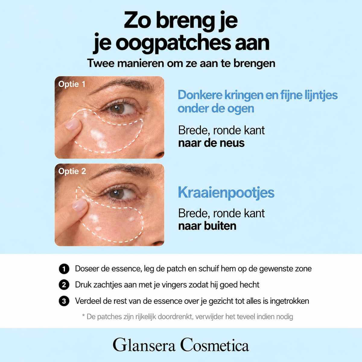 Zo breng je je oogpatches aan: twee manieren